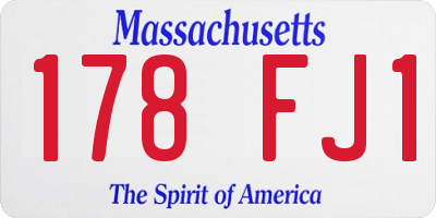 MA license plate 178FJ1