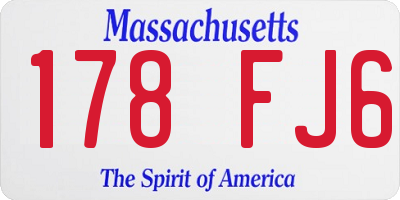 MA license plate 178FJ6