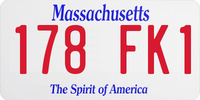 MA license plate 178FK1