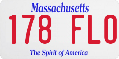 MA license plate 178FL0
