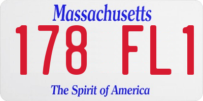 MA license plate 178FL1