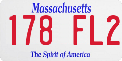 MA license plate 178FL2