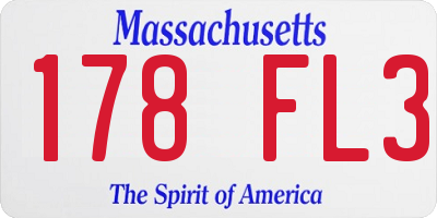 MA license plate 178FL3