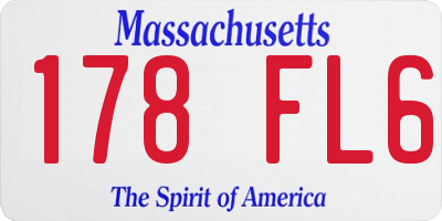 MA license plate 178FL6