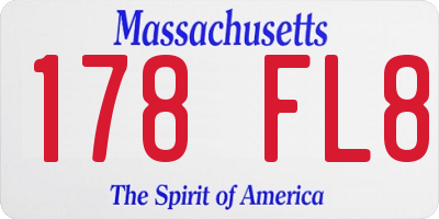 MA license plate 178FL8