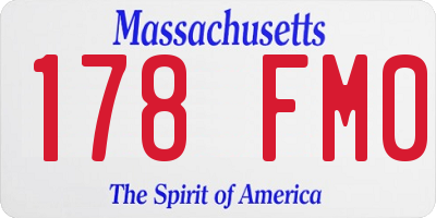 MA license plate 178FM0