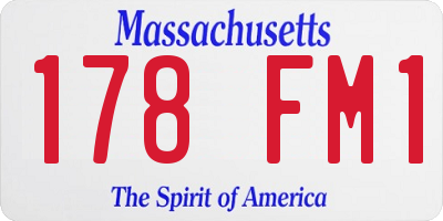 MA license plate 178FM1