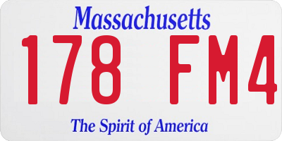 MA license plate 178FM4