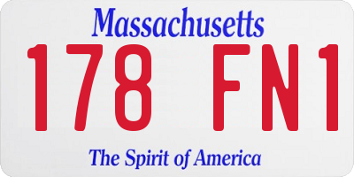 MA license plate 178FN1