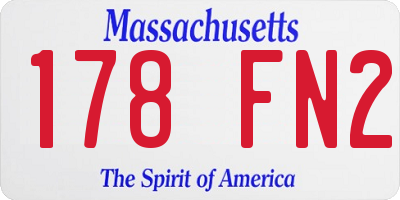 MA license plate 178FN2