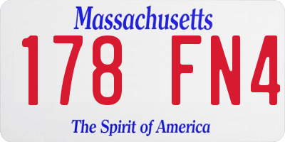 MA license plate 178FN4