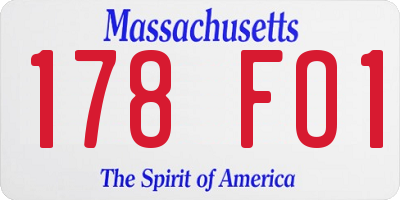 MA license plate 178FO1