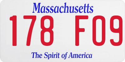 MA license plate 178FO9