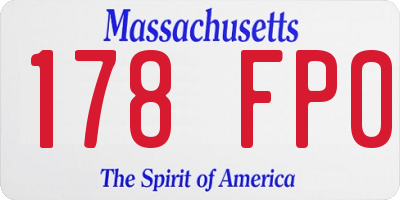 MA license plate 178FP0