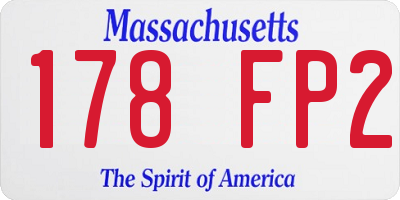 MA license plate 178FP2