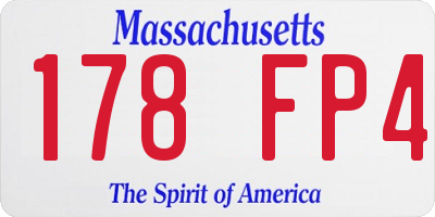 MA license plate 178FP4