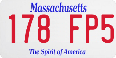 MA license plate 178FP5