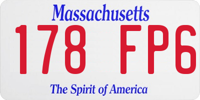 MA license plate 178FP6