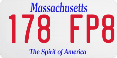MA license plate 178FP8