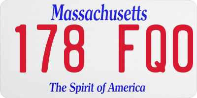 MA license plate 178FQ0