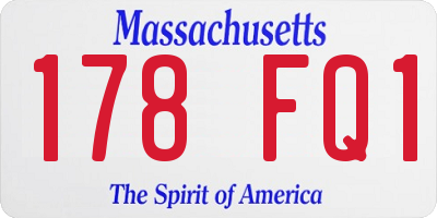 MA license plate 178FQ1