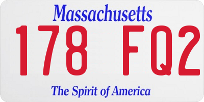 MA license plate 178FQ2