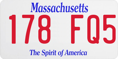 MA license plate 178FQ5