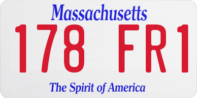 MA license plate 178FR1