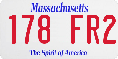MA license plate 178FR2