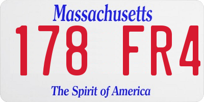 MA license plate 178FR4