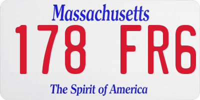 MA license plate 178FR6