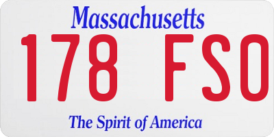 MA license plate 178FS0