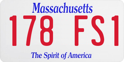 MA license plate 178FS1