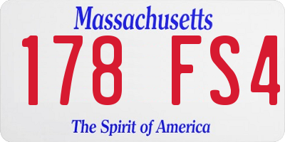 MA license plate 178FS4