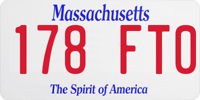 MA license plate 178FT0