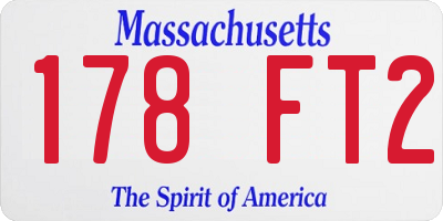 MA license plate 178FT2