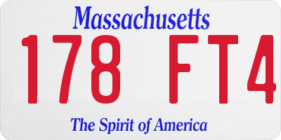 MA license plate 178FT4