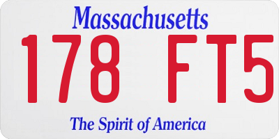 MA license plate 178FT5