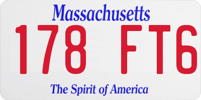 MA license plate 178FT6