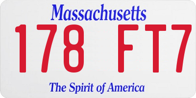 MA license plate 178FT7