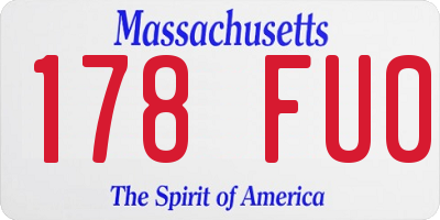 MA license plate 178FU0
