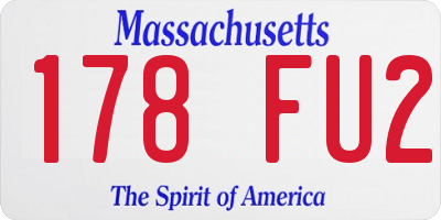 MA license plate 178FU2