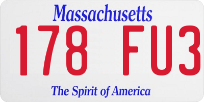 MA license plate 178FU3