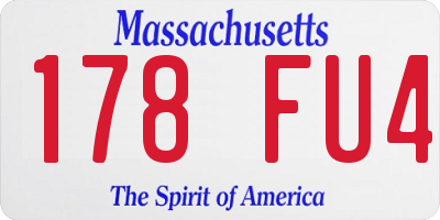 MA license plate 178FU4