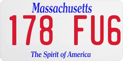 MA license plate 178FU6