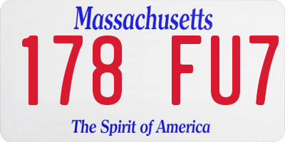 MA license plate 178FU7