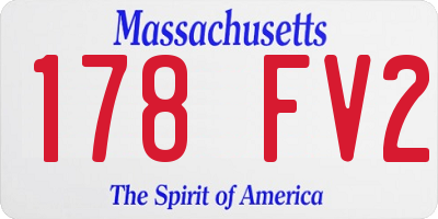 MA license plate 178FV2