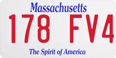 MA license plate 178FV4