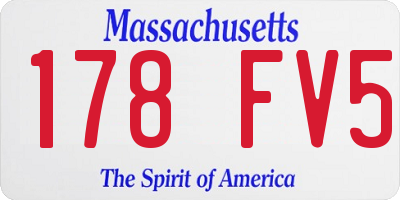 MA license plate 178FV5