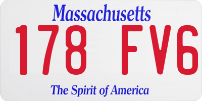 MA license plate 178FV6